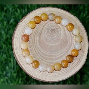 Yellow aventurine beaded elastic bracelet #aventurine #crystals #chakra